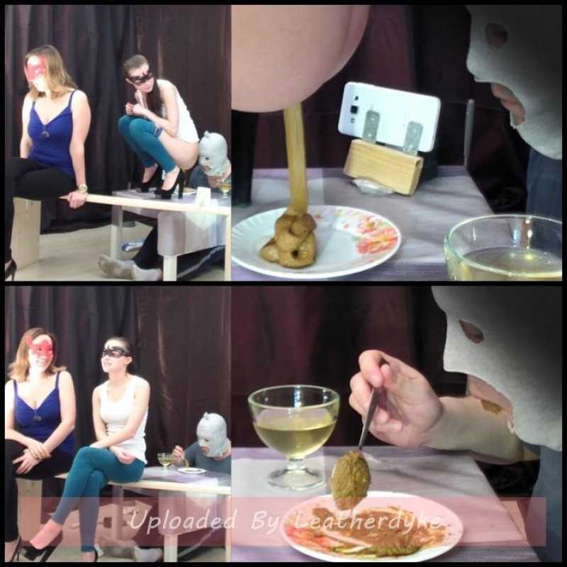 2 mistresses cooked a delicious shit breakfast for a slave with Smelly Milana - femdom scat, toilet slavery | Full HD 1080p | April 10, 2018