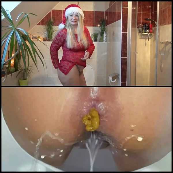 Bad Santa! poop toilet bowl POV and piss - scat porn, enemarotica