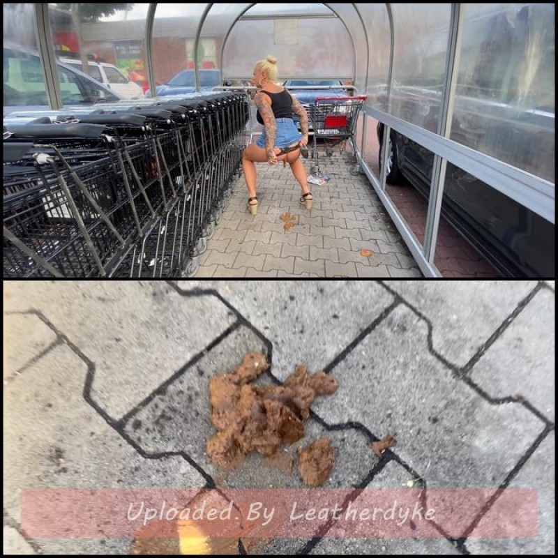 Mega Public in the shopping carts shit and filthy horny with Devil Sophie