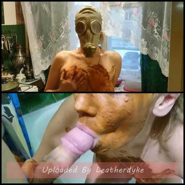 Smearing shit in a gas mask with Brown wife  - scat porn, scat porn,  Full HD 1080p | Release Year: Jan 9, 2018